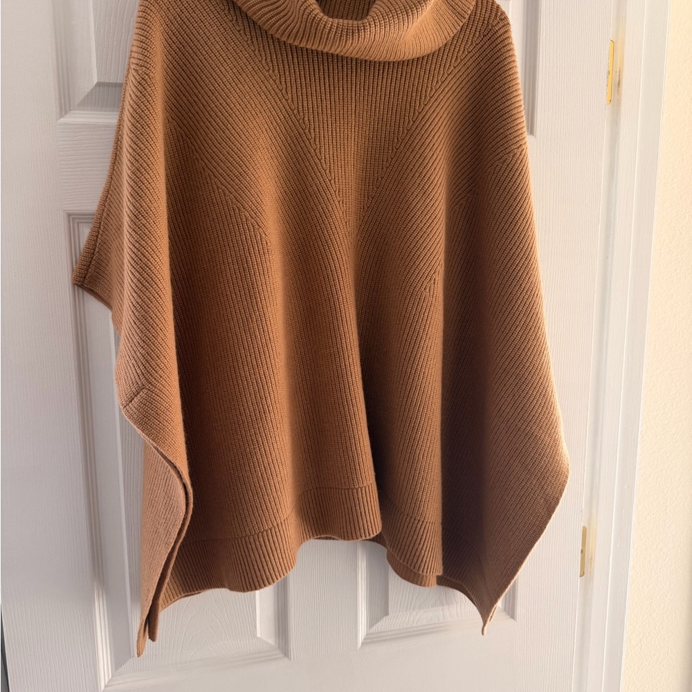 Ann Taylor Camel Knit Poncho